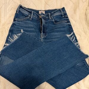 MOTHER The Hustler Ankle Fray Jeans - Blue